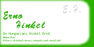 erno hinkel business card